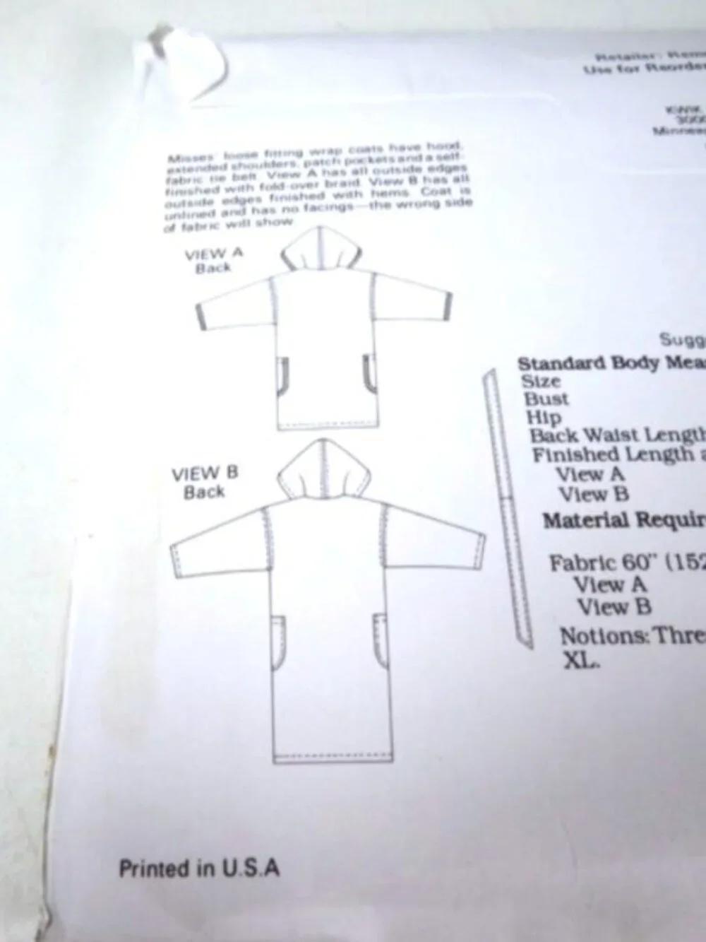 Vintage Kwik Sew 1938 | Misses' Wrap Coat & Jacket Pattern | XS-XL w&w/o hood